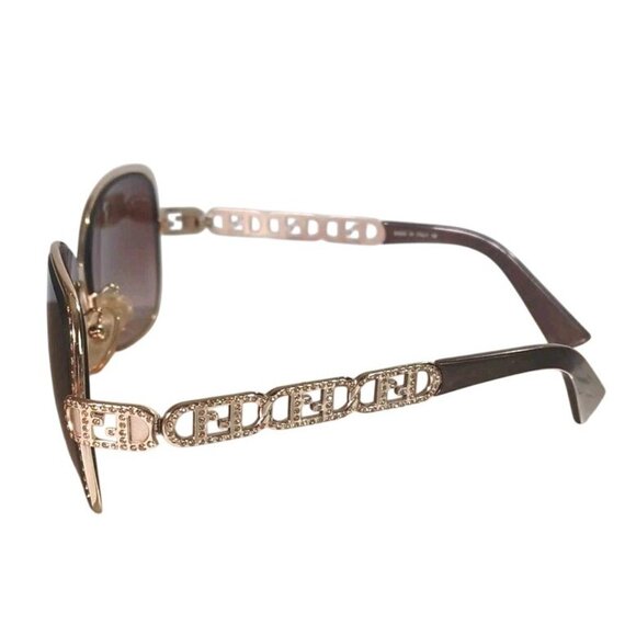 Vintage Fendi Gold Logo Chain Women's Sunglasses With Swarovski Crystals  FS478R - Picture 2 of 16